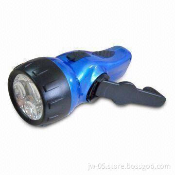Multi-color Dynamo Flashlight with FM Radio Emergency Light